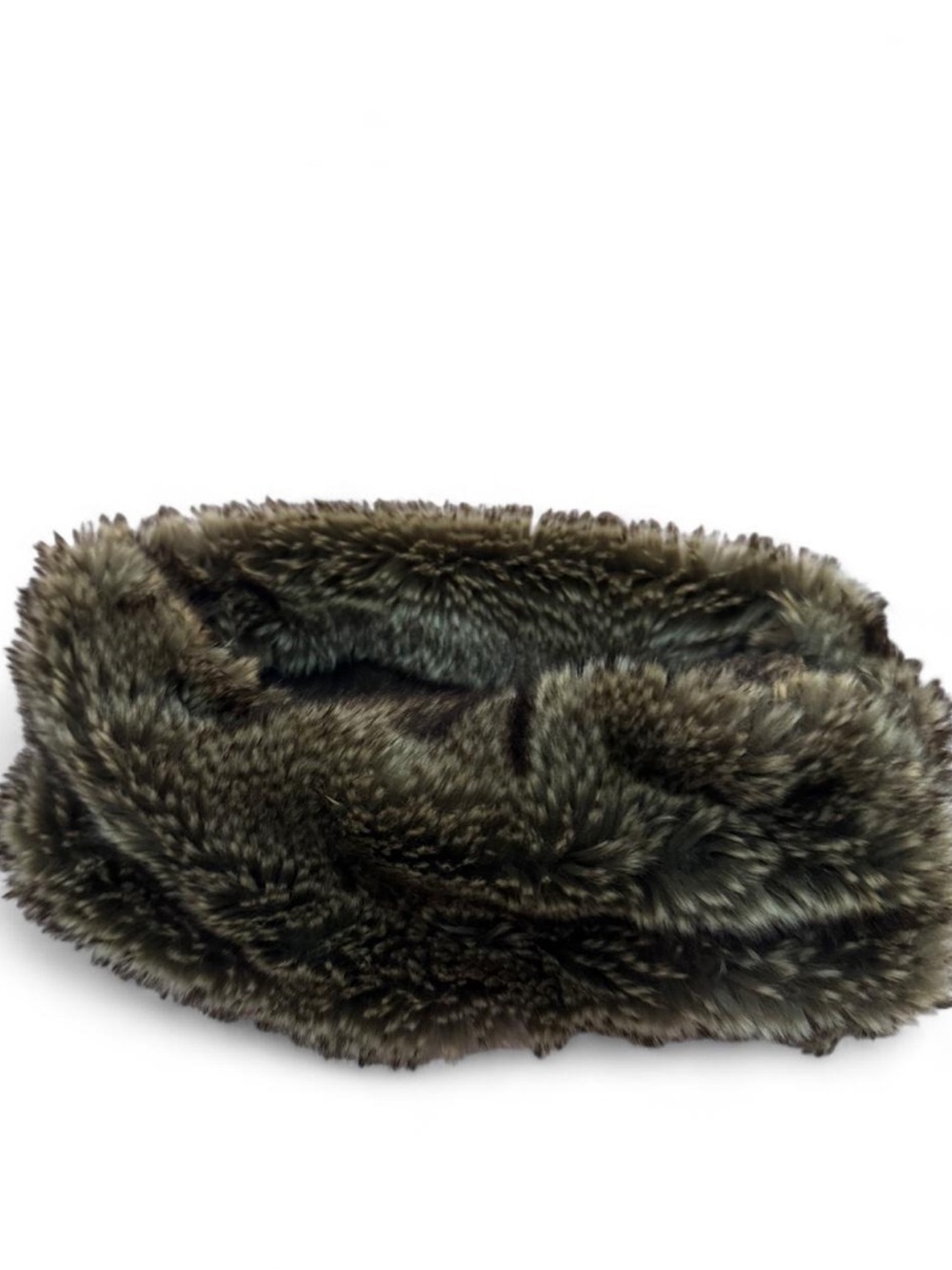 Plush Faux Fur Infinity Head Piece in Dark Brown